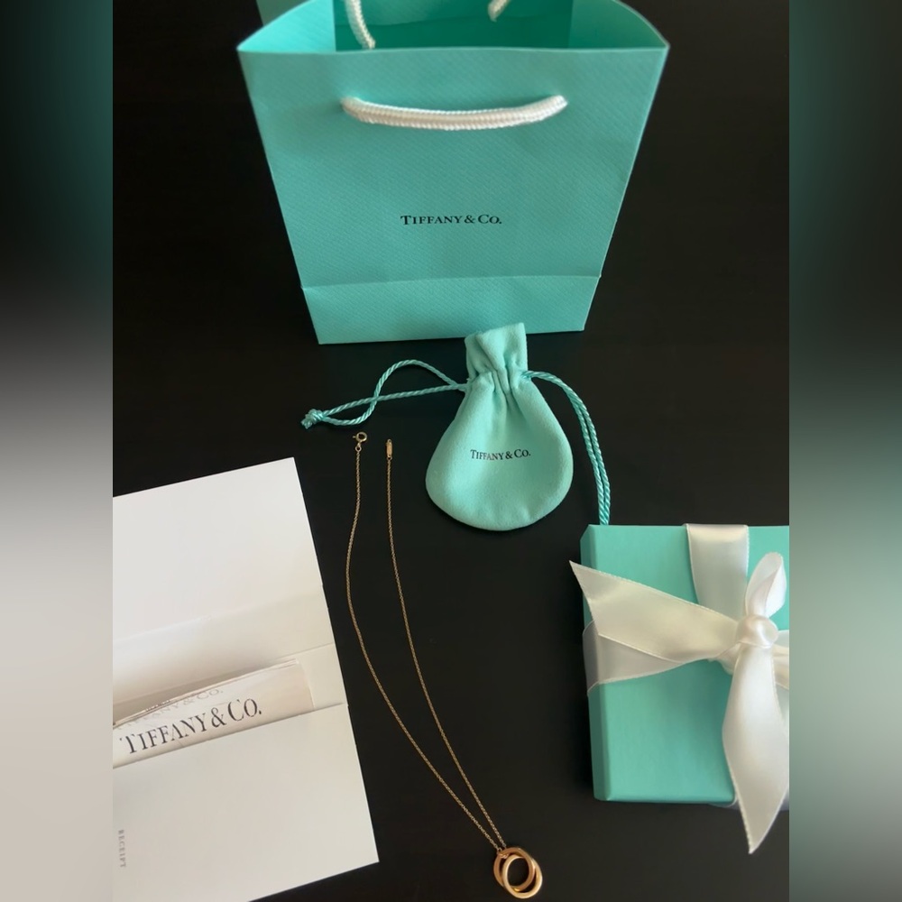 Tiffany & Co. Gold Necklace with Blue Packaging
